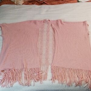 Just Be Pink Shrug with Fringe Detail